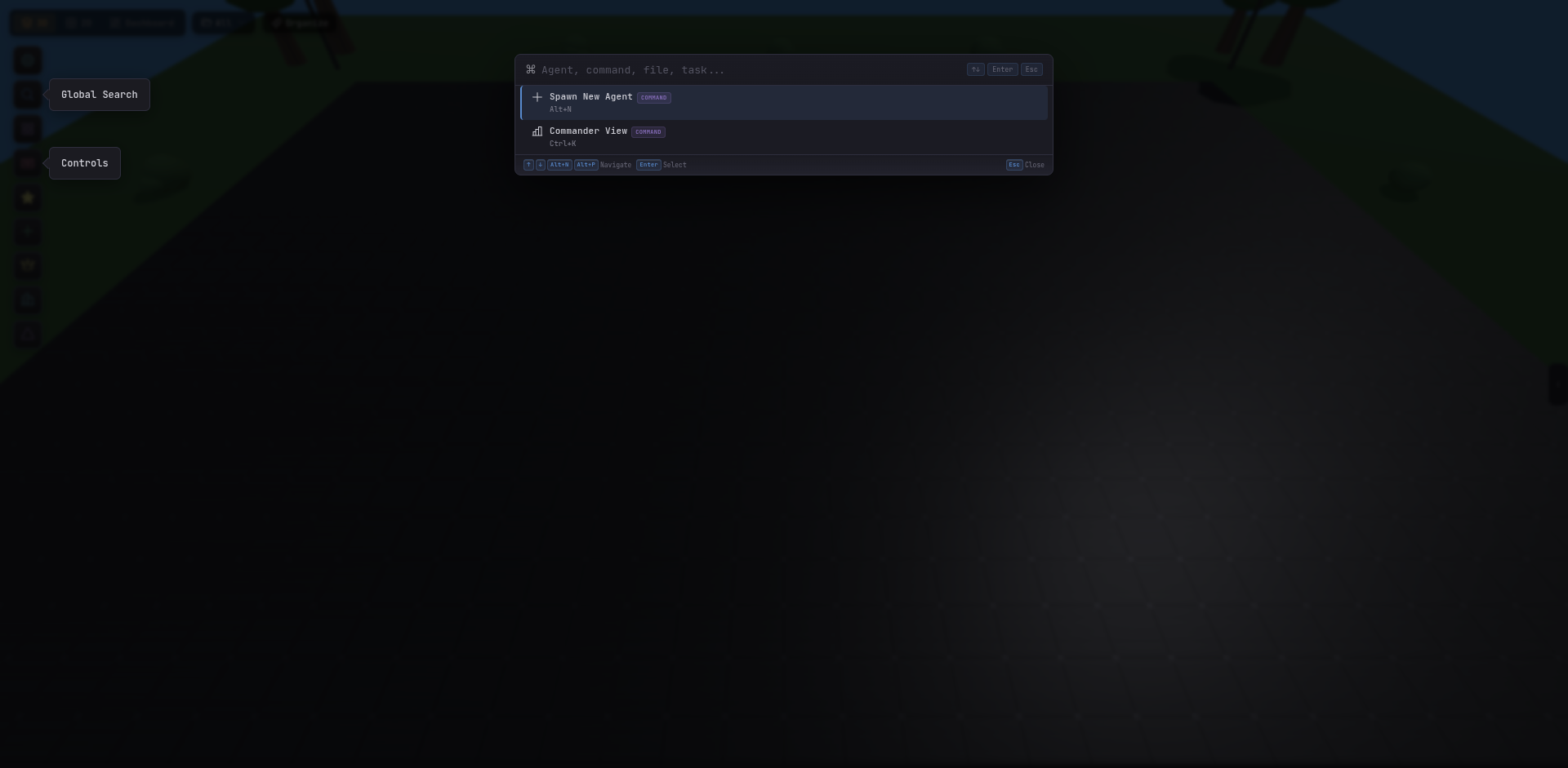 Spotlight search overlay